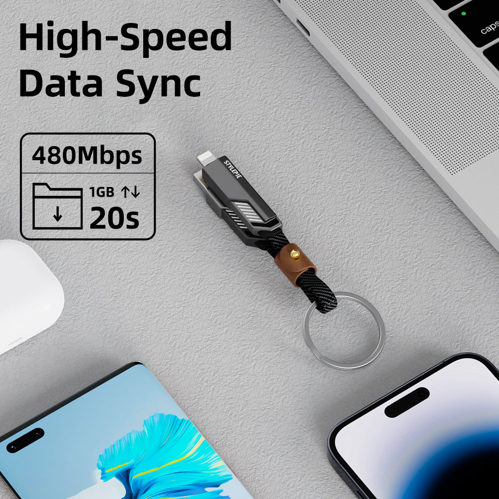 Portable 240W 4-in-1 Fast Charge Cable (KeyRing)