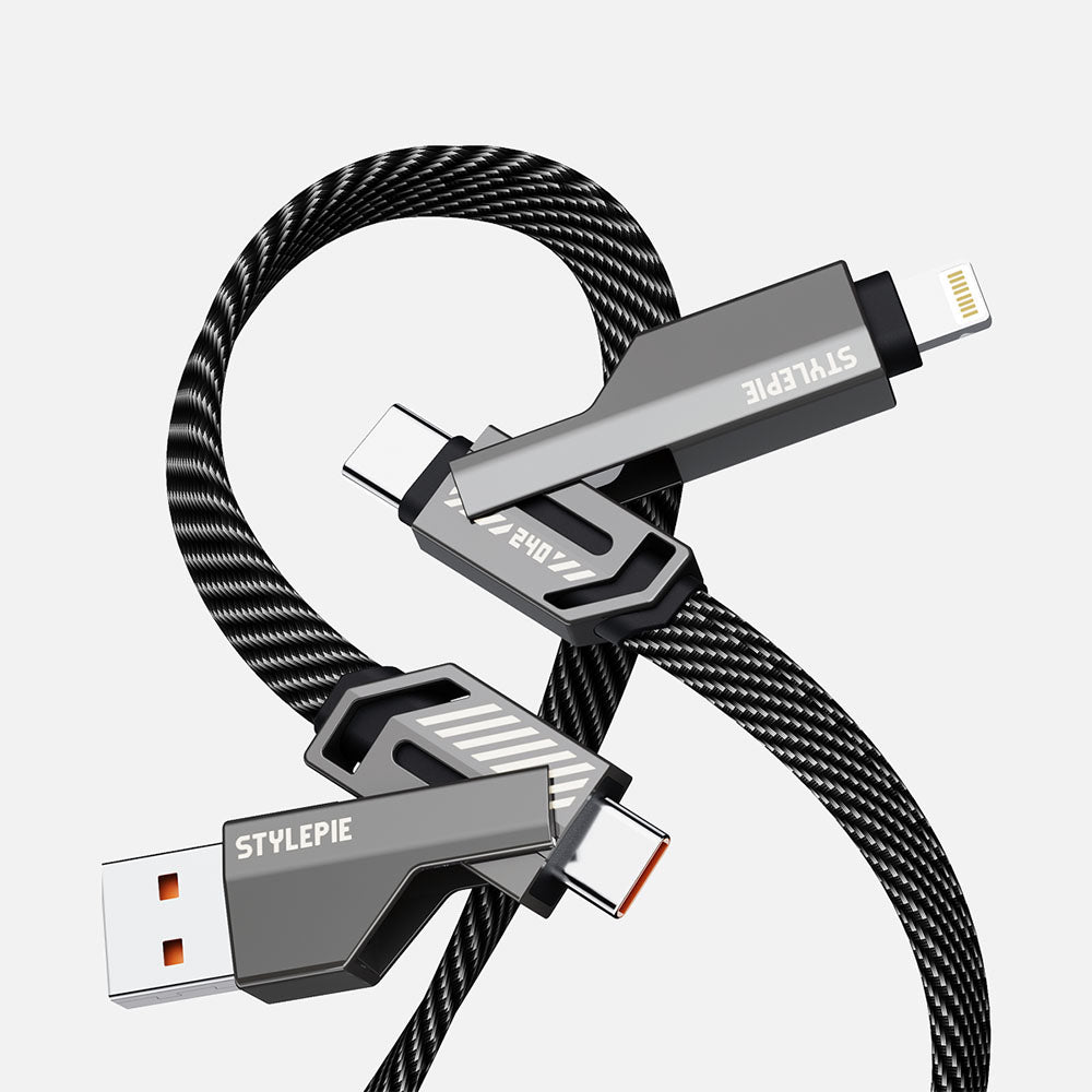 240W 4-in-1  Nylon Braided Charge Cable (1.5m/5ft)