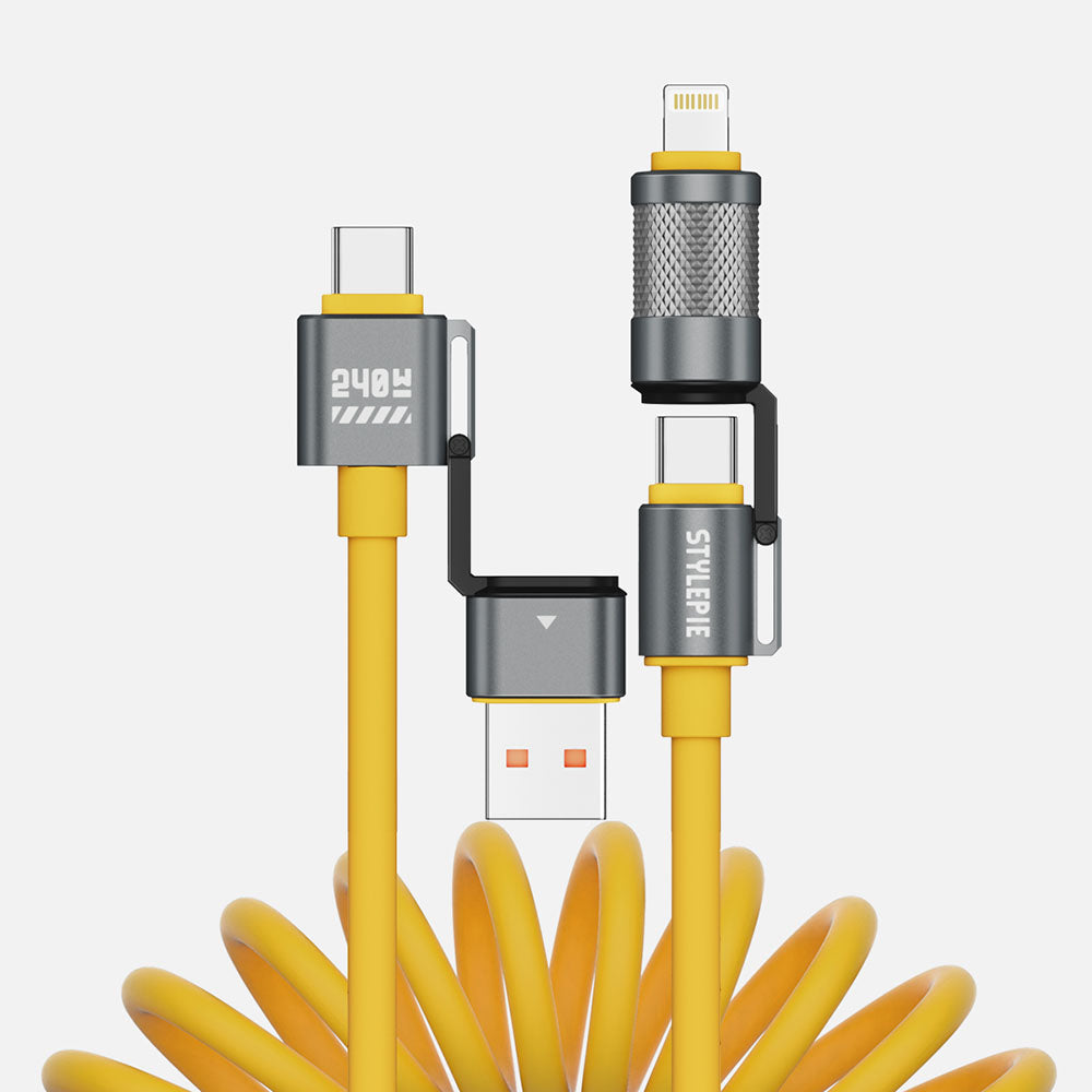 4-in-1 Fast Charge Coiled Cable